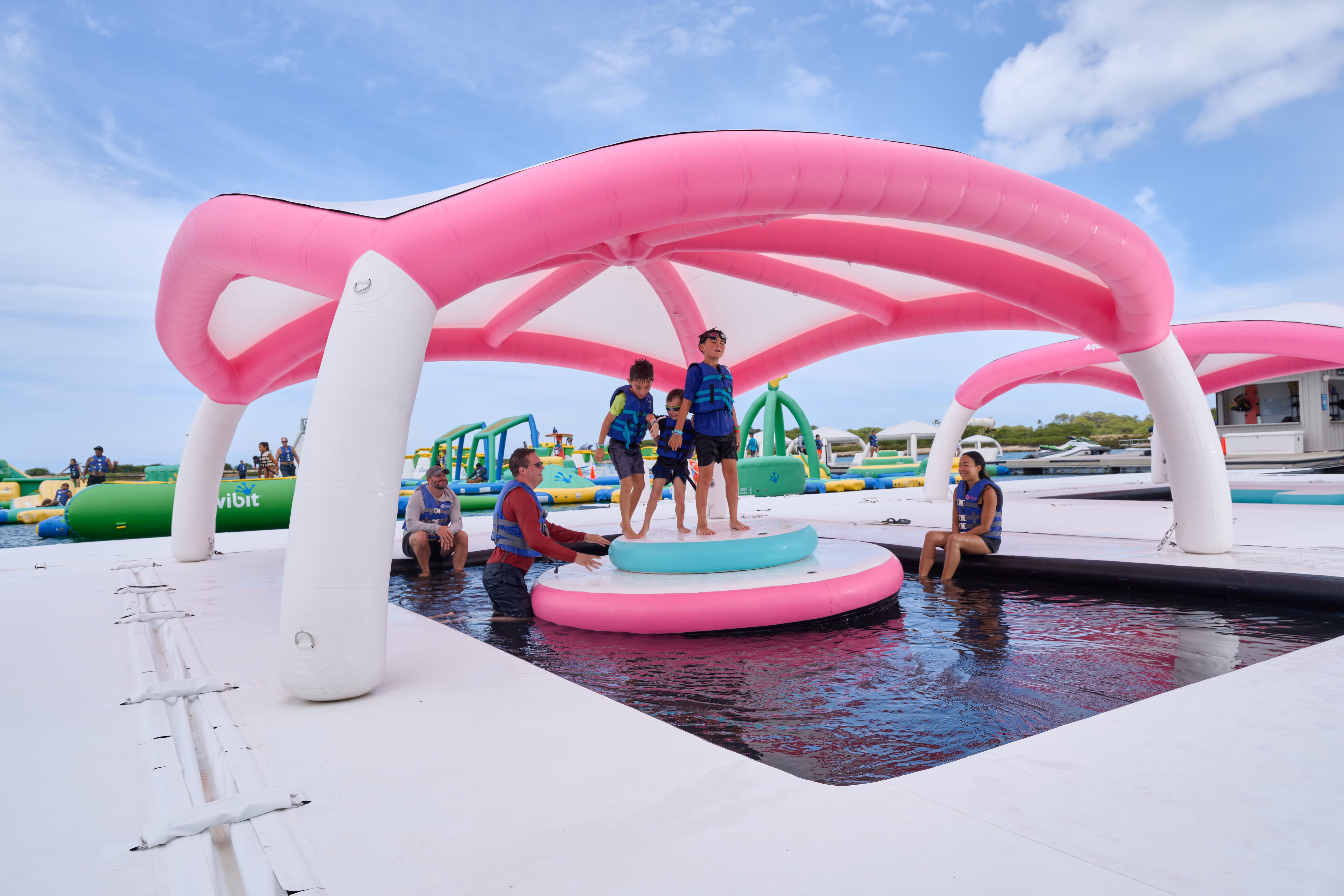 Floating family splash area at Wai Kai.