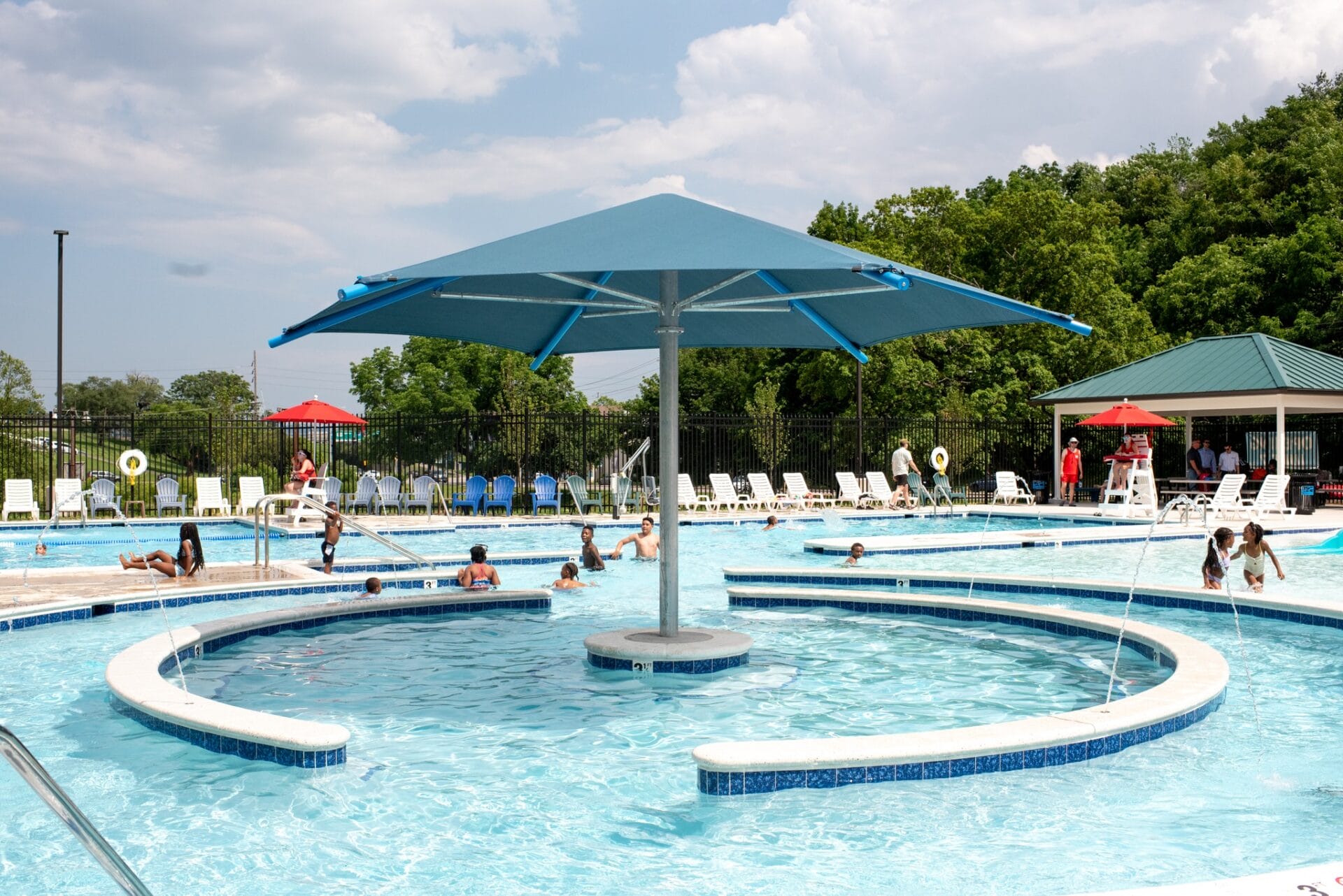 Wide view of Washington Park Pool water area in Roanoke.