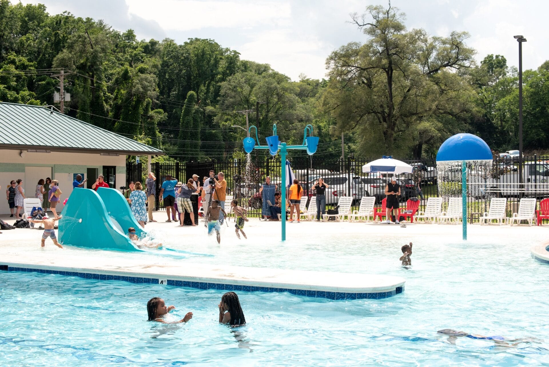 Washington Park Pool feature area in Roanoke.
