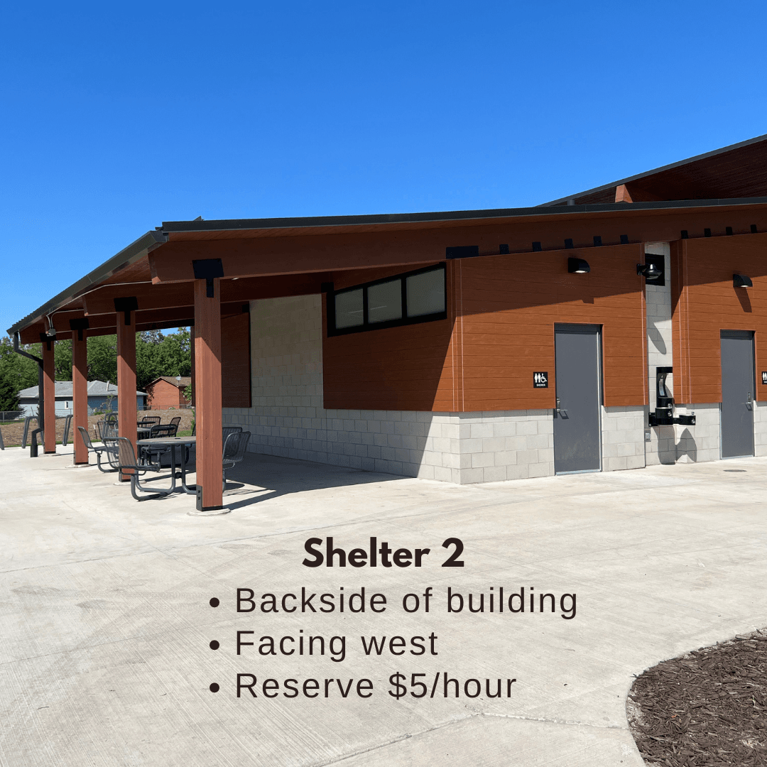 Second shelter at Waterworks Park in Grimes.