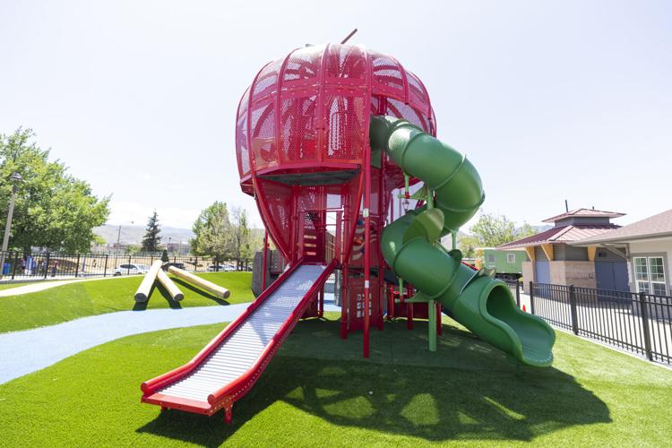 Playground at Wenatchee Riverfront Park beside the splash area.