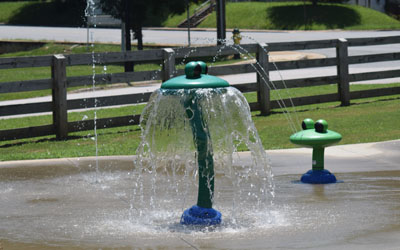 West Point Downtown River Park splash pad in West Point.