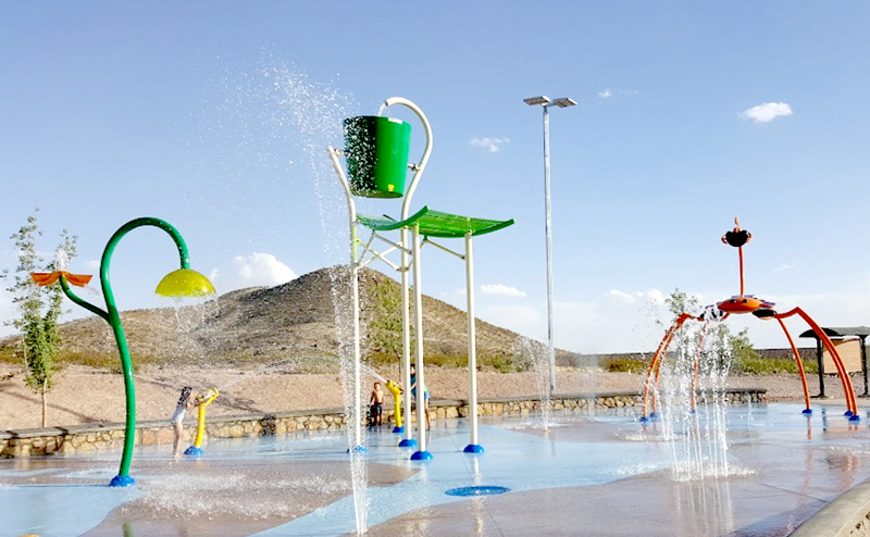 Westside Community Spray Park splash area in El Paso.