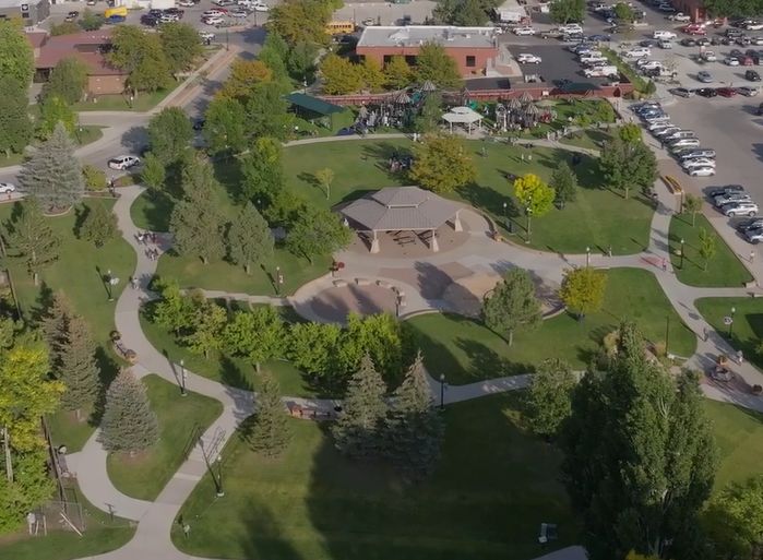 Aerial view of Whitney Commons in Sheridan.