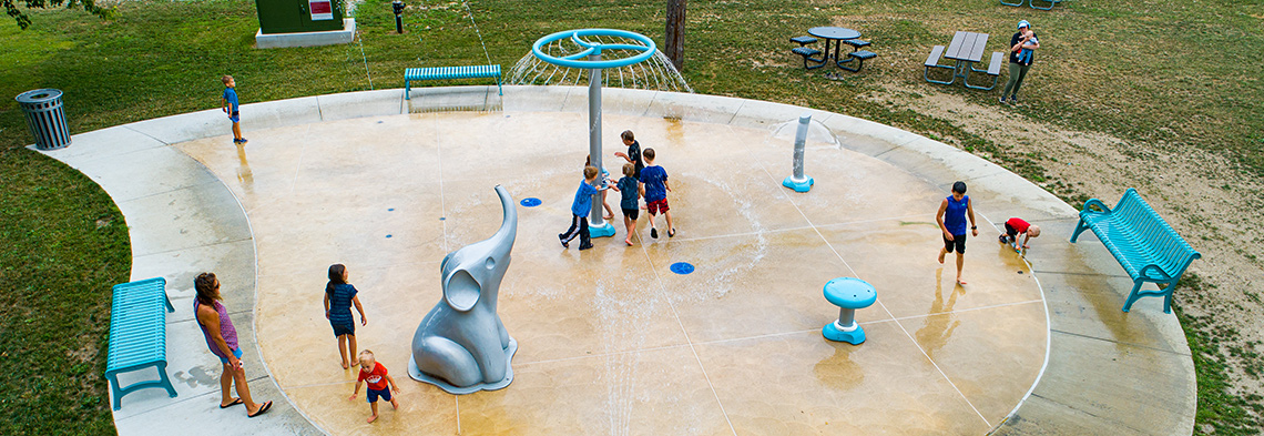Wilson Park Splash Pad in Milan.