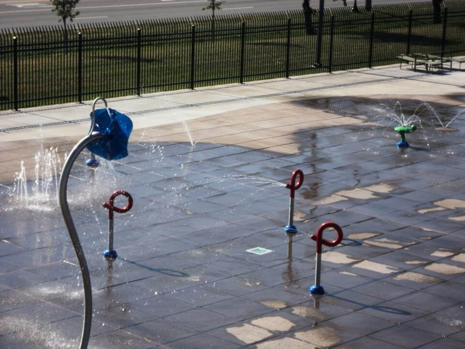 Family water-play area at Wolf Lake Aquatic Play Center.