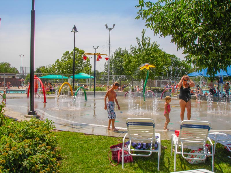Official photo of the spray park at Woods Park.